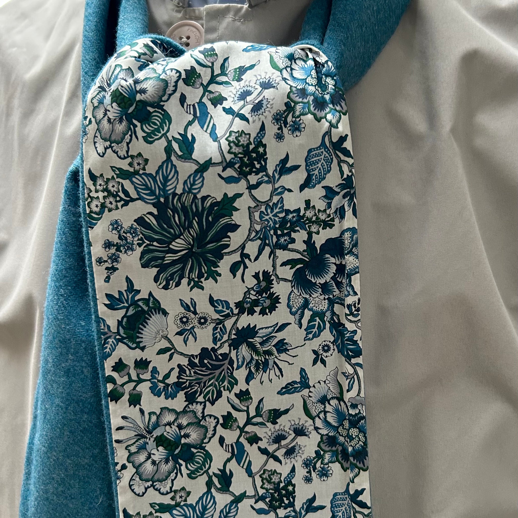 Merino Lambswool and Liberty Tana Lawn short scarf