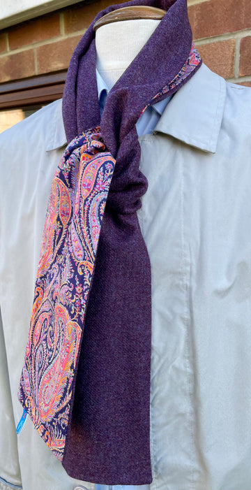 Merino Lambswool and Liberty cotton short scarf