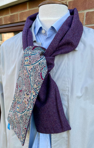 Merino Lambswool and Liberty cotton short scarf