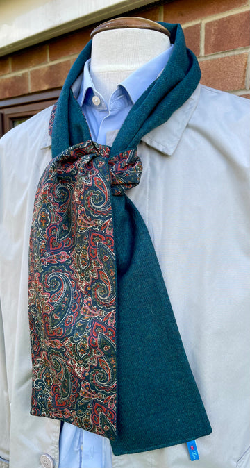 Merino Lambswool and Liberty cotton short scarf