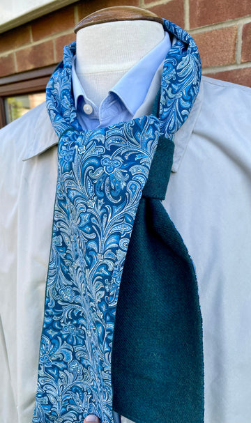 Merino Lambswool and Liberty cotton short scarf