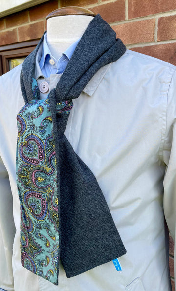 Merino Lambswool and Liberty cotton short scarf