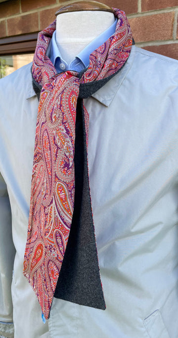 Merino Lambswool and Liberty cotton short scarf