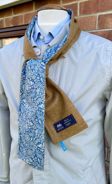 Merino Lambswool and Liberty cotton short scarf